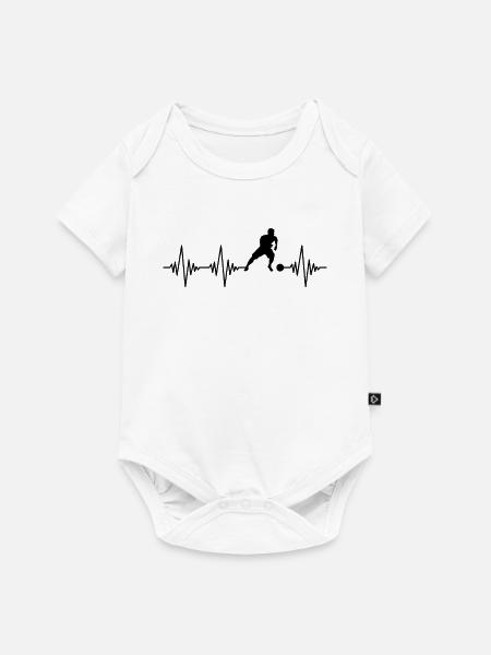 Fußball Herzschlag - Baby Premium Kurzarmbody - Weiß