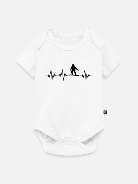 Snowboarding Herzschlag - Baby Premium Kurzarmbody - Weiß