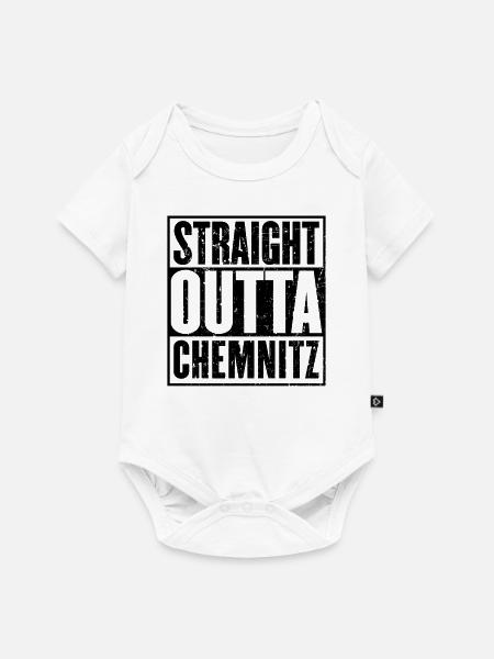 Gerade Outta Chemnitz - Baby Premium Kurzarmbody - Weiß