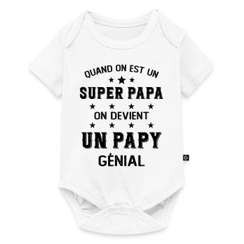 Un Super Papa On Devient Un Papy Génial - Body à manches courtes Premium Bébé - blanc - Devant