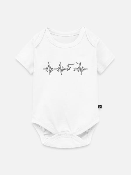Hund Herzschlag - Baby Premium Kurzarmbody - Weiß