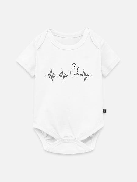 Hase Herzschlag - Baby Premium Kurzarmbody - Weiß