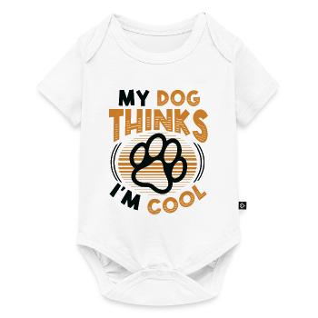 Mein Hund denkt, ich bin cool. - Baby Premium Kurzarmbody - Weiß - Vorne