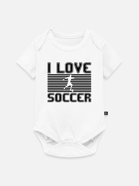 I love soccer - Baby Premium Kurzarmbody - Weiß