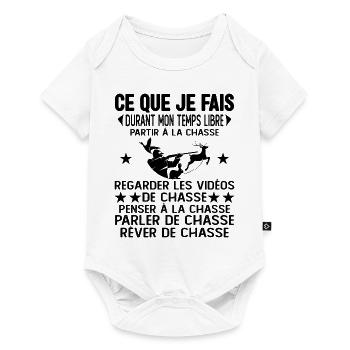Ce Que Je Fais Pendant Mon Temps Libre la Chasse - Body à manches courtes Premium Bébé - blanc - Devant