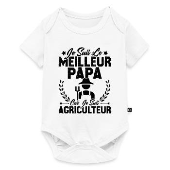 Je suis le meilleur papa car je suis Agriculteur - Body à manches courtes Premium Bébé - blanc - Devant