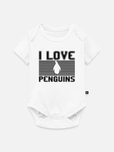 I love penguins - Baby Premium Kurzarmbody - Weiß