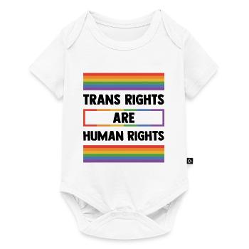 Trans Rights Are Human Rights Gay Rainbow Lgbtq Qu - Baby Premium Kurzarmbody - Weiß - Vorne
