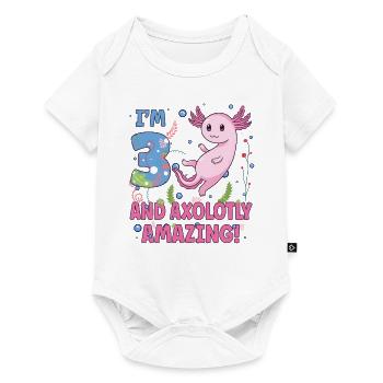 I'm 3 sweet axolotl 3rd birthday gift - Baby Premium short-sleeve bodysuit - white - Front