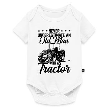 Never Underestimate An Old Man With A Tractor Agri - Baby Premium Kurzarmbody - Weiß - Vorne