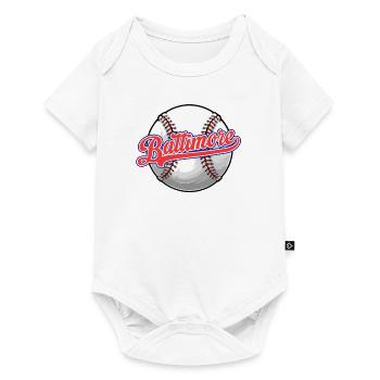 Vintage Baltimore Baseball Lover Distressed Sport - Baby Premium Kurzarmbody - Weiß - Vorne