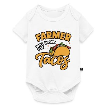 Farm Will Work For Tacos Farming Tractor Driving A - Baby Premium Kurzarmbody - Weiß - Vorne