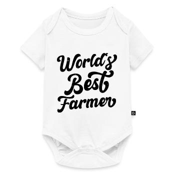 The World's Best Farmer Tractor Driving Farming Ag - Baby Premium Kurzarmbody - Weiß - Vorne