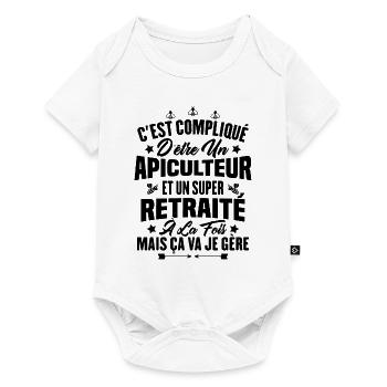 Un apiculteur et un super retraité - Body à manches courtes Premium Bébé - blanc - Devant