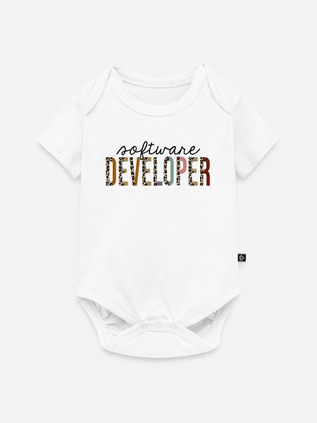 Softwareentwickler Leopard Print Funny - Baby Premium Kurzarmbody - Weiß