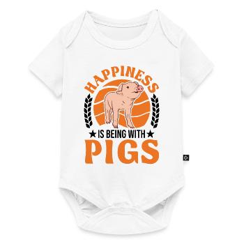 PigsHappiness is being with Pigs - Baby Premium short-sleeve bodysuit - white - Front