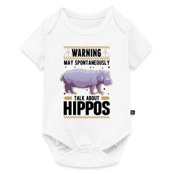 Warning Hippo Hippo Hippo Hippo - Baby Premium short-sleeve bodysuit - white - Front