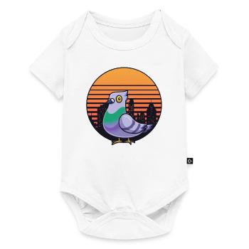 Pigeon rétro New York City Vintage Bird Lover - Body à manches courtes Premium Bébé - blanc - Devant