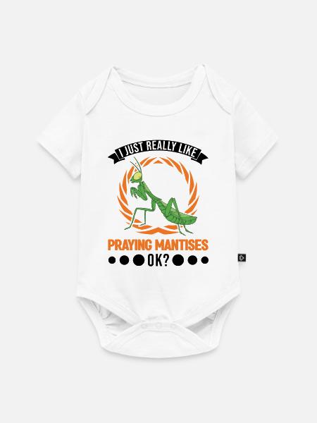 Gottesanbeterin Geschenk Mantis Fangschrecke - Baby Premium Kurzarmbody - Weiß