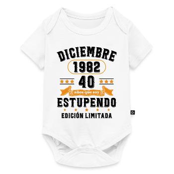 40 Ans Anniversaire Vintage Né(e) en Décembre 1982 - Body à manches courtes Premium Bébé - blanc - Devant