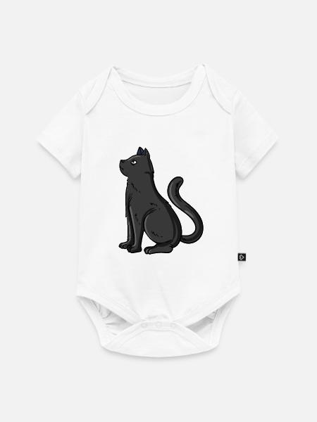 Schwarze Katze - Baby Premium Kurzarmbody - Weiß