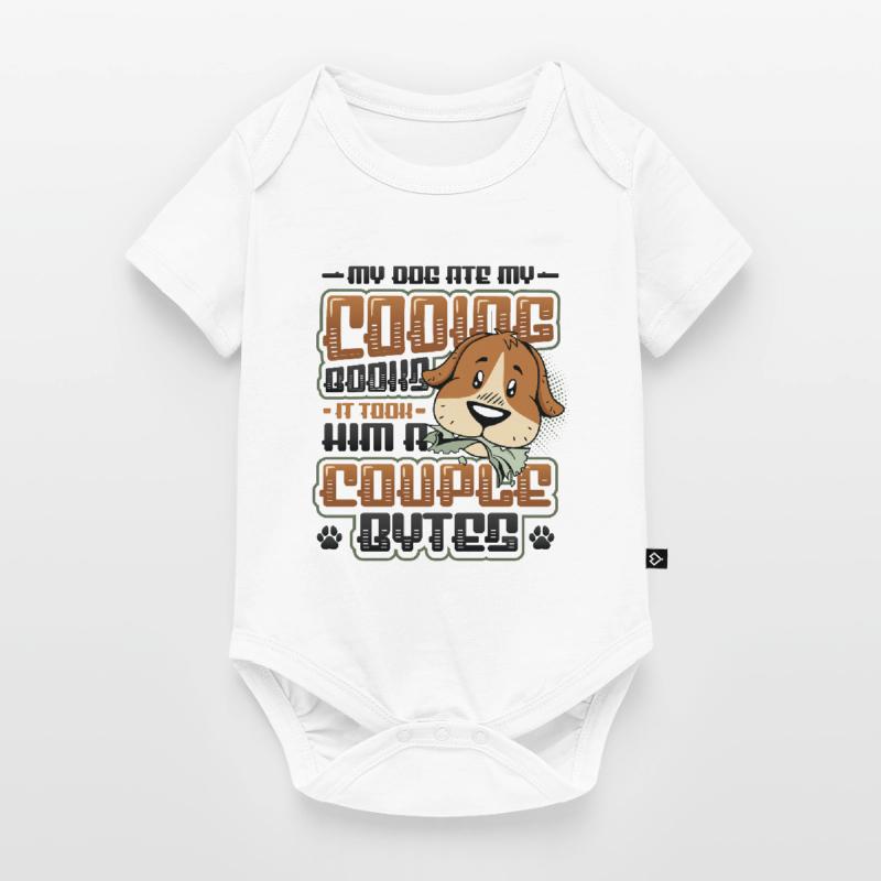 Dog Bytes Code Computer Joke Programming Baby Premium short-sleeve bodysuit