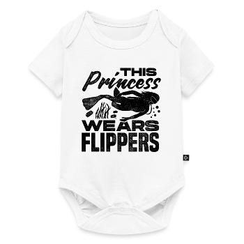 This Prince Wears Flippers Diver Scuba Diver Divin - Baby Premium Kurzarmbody - Weiß - Vorne