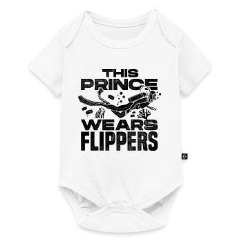 This Prince Wears Flippers Diver Scuba Diver Divin - Baby Premium Kurzarmbody - Weiß - Vorne