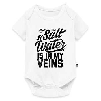 Salt Water Is In My Veins Scuba Diver Diving Snork - Baby Premium Kurzarmbody - Weiß - Vorne