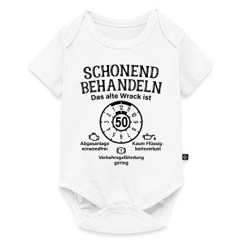Schonend Behandeln 50. Geburtstag Altes Wrack 50 - Baby Premium Kurzarmbody - Weiß - Vorne