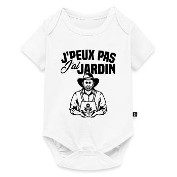 J'peux pas j'ai jardin / Cadeau retrait jardin - Body à manches courtes Premium Bébé - blanc - Devant