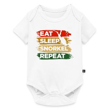Eat Sleep Snorkel Repeat Scuba Diver Diving Snorke - Baby Premium Kurzarmbody - Weiß - Vorne