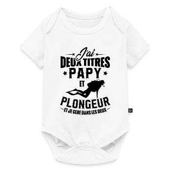 Papy et Plongeur - Body à manches courtes Premium Bébé - blanc - Devant