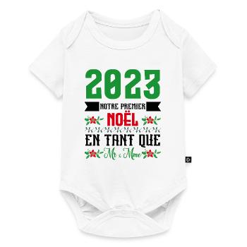 Notre premier Noël en tant que M. et Mme 2023 - Body à manches courtes Premium Bébé - blanc - Devant