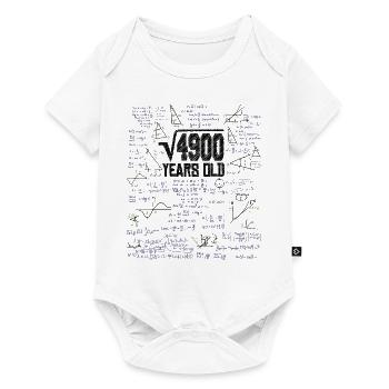 Quadratwurzel von 4900 Mathe Nerd 70. Geburtstag - Baby Premium Kurzarmbody - Weiß - Vorne