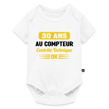 30 Ans Au Compteur Humour 30eme Anniversaire - Body à manches courtes Premium Bébé - blanc - Devant