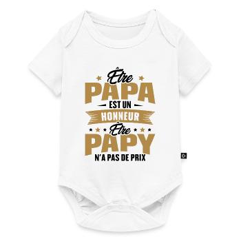être papa est un honneur être papy n'a pas de prix - Body à manches courtes Premium Bébé - blanc - Devant
