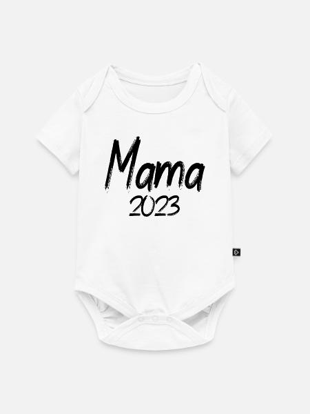Werdende Mama 2023 - Baby Premium Kurzarmbody - Weiß