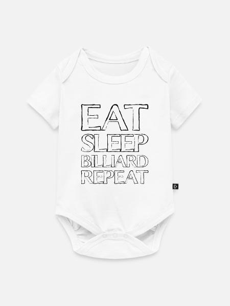 Essen Schlafen Billiard - Baby Premium Kurzarmbody - Weiß