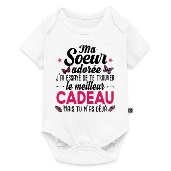 Soeur Grande Sœur Petite Cadeau Girly - Body à manches courtes Premium Bébé - blanc - Devant