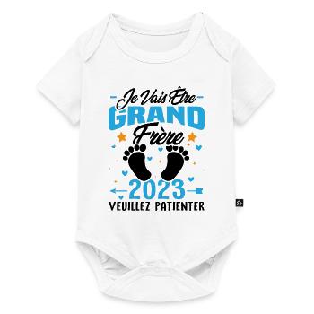 Je Vais Être Grand Frère en 2023 - Body à manches courtes Premium Bébé - blanc - Devant