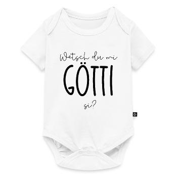 Wetsch du mi Götti si? Götti Geschenk - Baby Premium Kurzarmbody - Weiß - Vorne