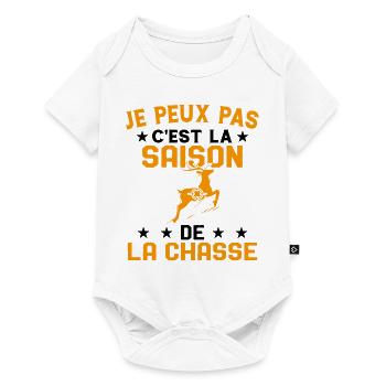 C'est La Saison De La Chasse Humour Chasseur - Body à manches courtes Premium Bébé - blanc - Devant