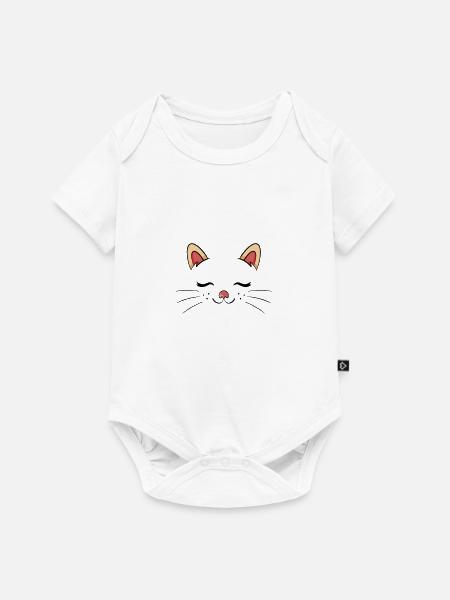 Katze- sleeping cat - Baby Premium Kurzarmbody - Weiß