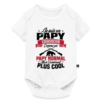 Je suis un papy chasseur comme un papy normal - Body à manches courtes Premium Bébé - blanc - Devant