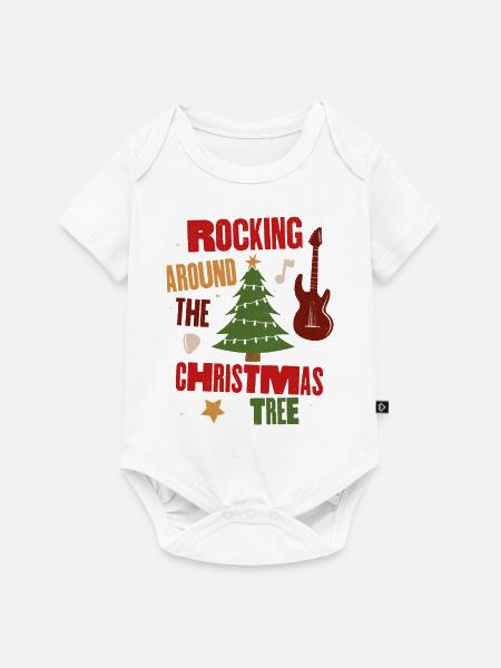 Schaukeln um den Weihnachtsbaum - Baby Premium Kurzarmbody - Weiß