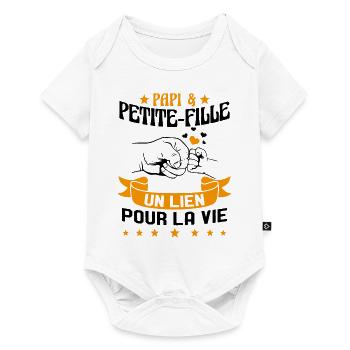 Papi & Petite Fille Grand Père Papy Cadeau - Body à manches courtes Premium Bébé - blanc - Devant