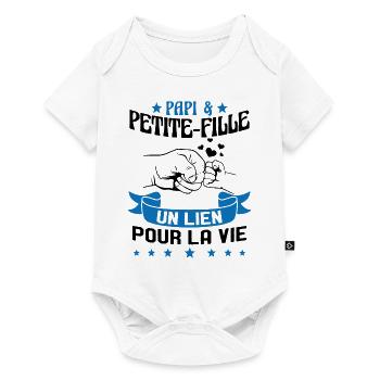 Papi & Petite Fille Grand Père Papy Cadeau - Body à manches courtes Premium Bébé - blanc - Devant