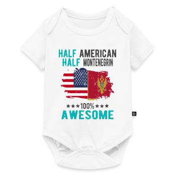 Half American Half Montenegrin - Baby Premium short-sleeve bodysuit - white - Front