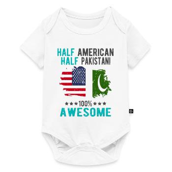 Half American Half Pakistani - Baby Premium short-sleeve bodysuit - white - Front